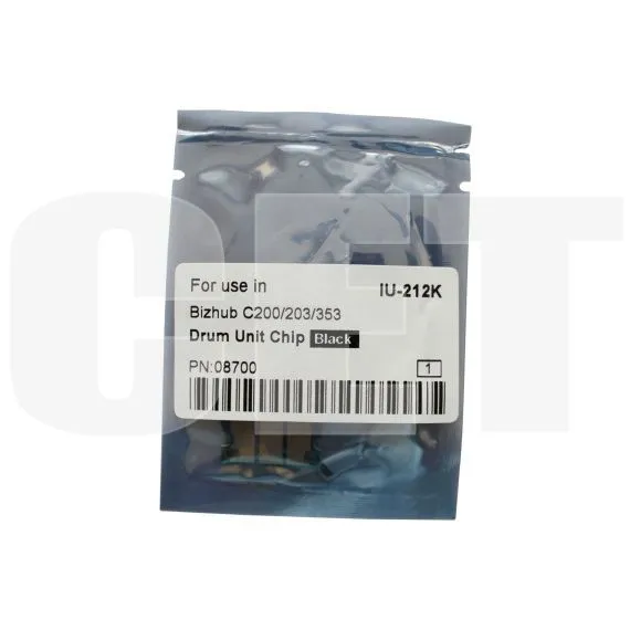 Чип драм-юнита для KONICA MINOLTA Bizhub C200/C200E/C203/C253/C353 (CET) Black, (WW), 120000 стр., (унив.), CET8700 - изображение 3 | cetgroupco.kz