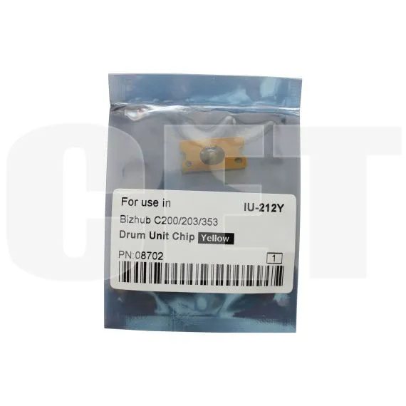 Чип драм-юнита для KONICA MINOLTA Bizhub C200/C200E/C203/C253/C353 (CET) Yellow, (WW), 90000 стр., (унив.), CET8702 - изображение 3 | cetgroupco.kz