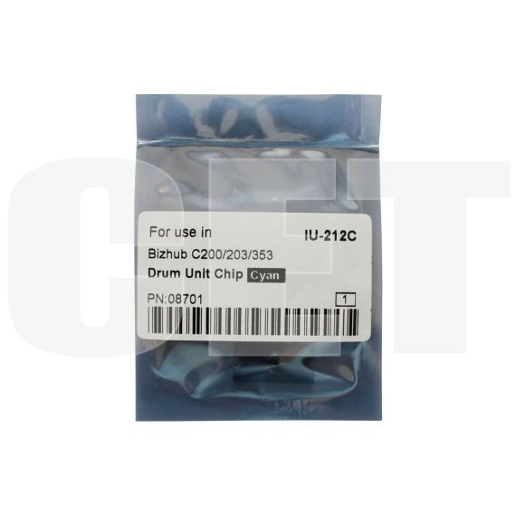 Чип драм-юнита для KONICA MINOLTA Bizhub C200/C200E/C203/C253/C353 (CET) Cyan, (WW), 90000 стр., (унив.), CET8701 - изображение 5 | cetgroupco.kz