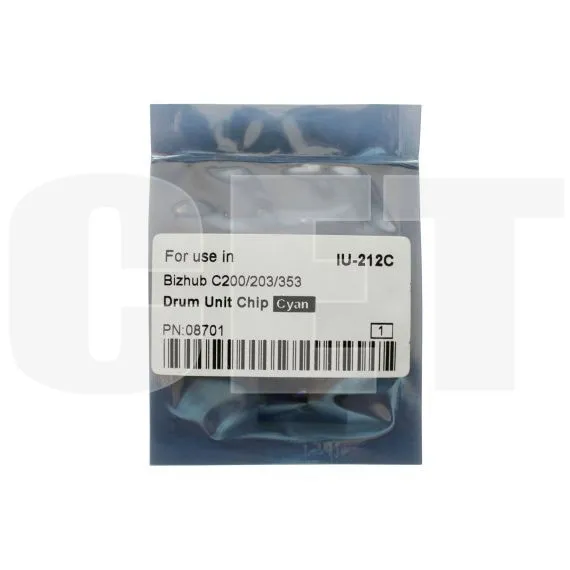 Чип драм-юнита для KONICA MINOLTA Bizhub C200/C200E/C203/C253/C353 (CET) Cyan, (WW), 90000 стр., (унив.), CET8701 - изображение 5 | cetgroupco.kz