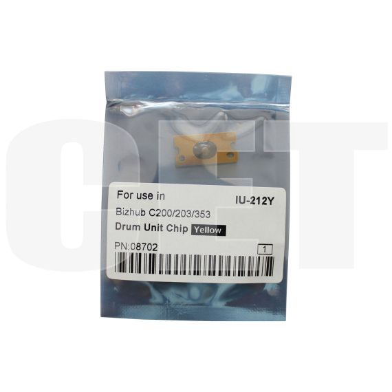 Чип драм-юнита для KONICA MINOLTA Bizhub C200/C200E/C203/C253/C353 (CET) Yellow, (WW), 90000 стр., (унив.), CET8702 - изображение 3 | cetgroupco.kz